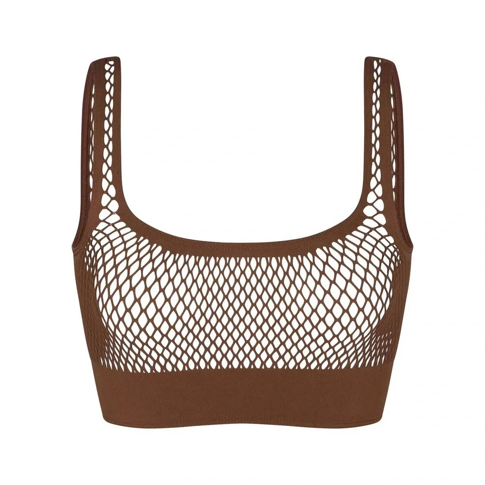 SKIMS Brown Mesh Bralette no tags